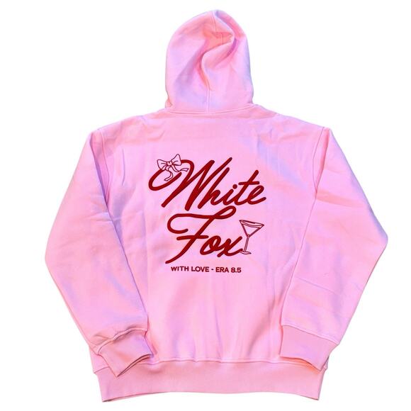 White Fox With Love & Kisses Oversized Hoodie Baby Pink Medium/Large NEW!! - Picture 5 of 9
